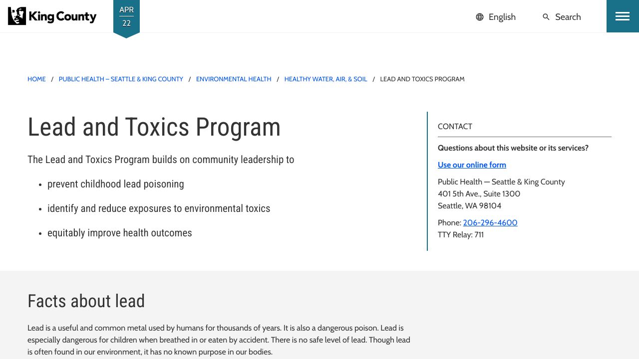 https://kingcounty.gov/en/dept/dph/health-safety/environmental-health/healthy-water-air-soil/lead-toxics-program
